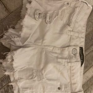 Express white jean shorts
